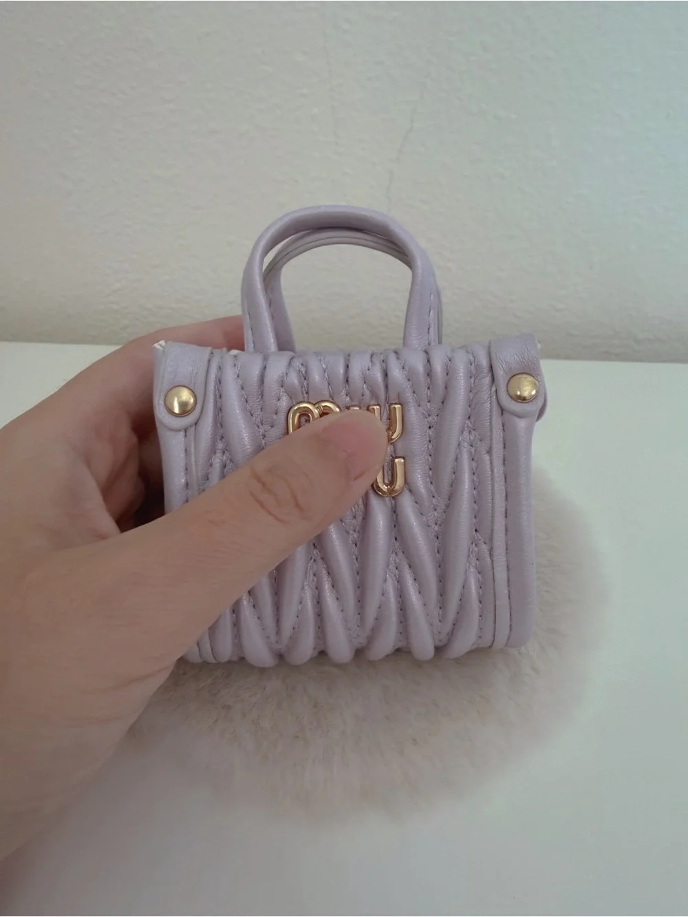 Pearl Lavender Mini Bag Charm